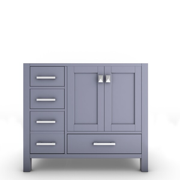 Castello Usa Yamyam 36" Gray Vanity with Chrome Handles (Right Base Only) CB-YAM-36G-R-CHR-VBO - main